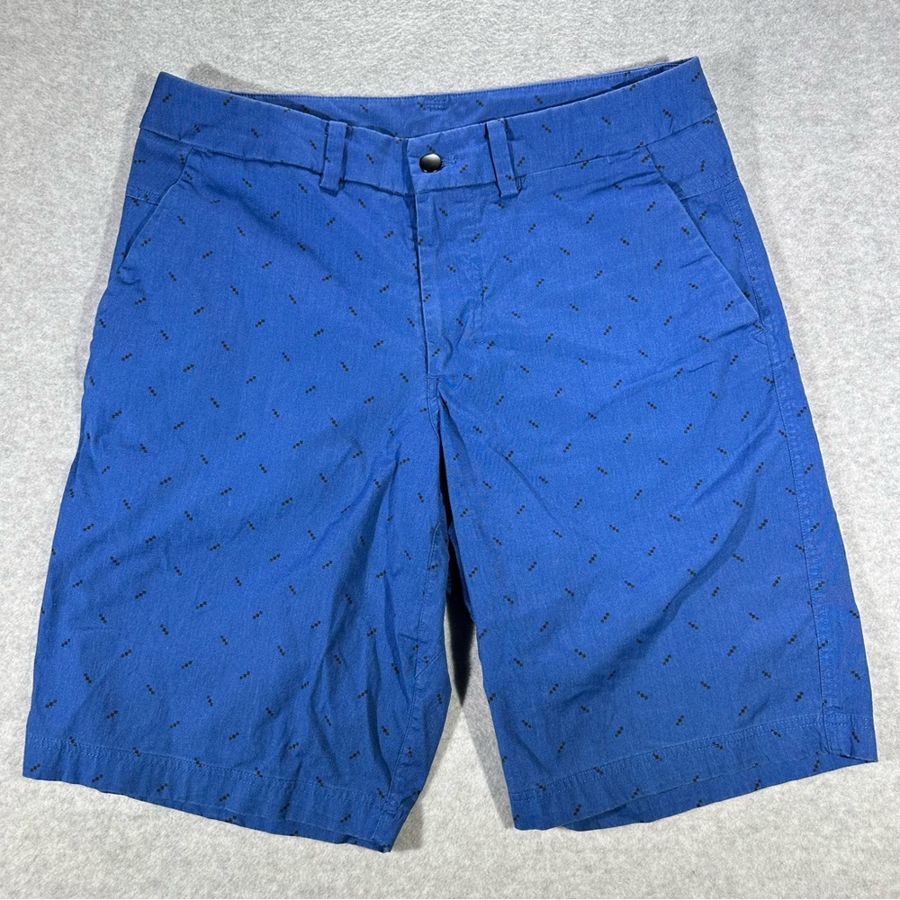 Lululemon Shorts Commission Chino Organic Cotton golf blue with black geometric